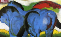 The Little Blue Horses, 1911, huile sur toile, 61 x 101 cm, Staatsgalerie, Stuttgart, Germany