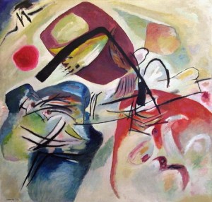 Wassily Kandinsky,   Tableau avec l’Arc noir - Bild mit schwarzen bogen,   1912, Munich, Huile sur toile, 188 x 196 cm, Paris, Musée National D’art Moderne - Centre Georges Pompidou 
