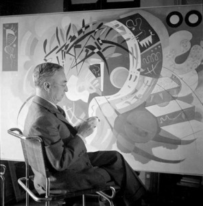 Wassily Kandinsky at work, Neuilly-sur-Seine (France), 1936 -by Bernard Lipnitzki
